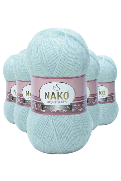 LitaeTrend 5 Adet Angora Lüks El Örgü İpi Saraylı Mint 10471 ürün görseli 1