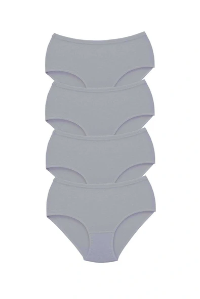 LitaeTrend 4 Adet Tutku Kadın Yüksek Bel Bato Kalın Lastik Külot Gri ürün görseli 1