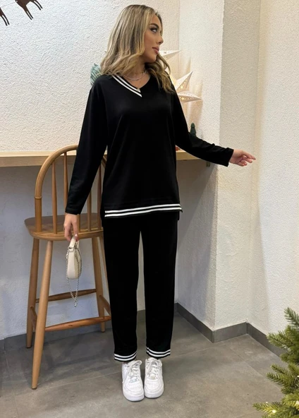 Kadın Yeni Sezon Uzun Kollu Ribana Detay Ikili Takım ürün görseli 1