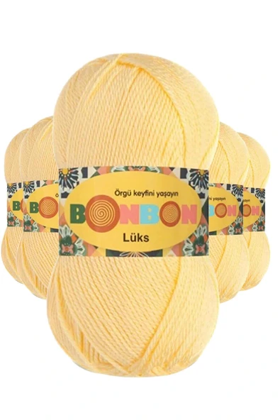 LitaeTrend 5 Adet Lüks Patik İpi Yünü Bebe Sarı 98292 ürün görseli 1