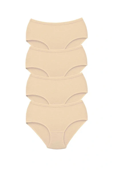 LitaeTrend 4 Adet Tutku Kadın Yüksek Bel Bato Kalın Lastik Külot Ten ürün görseli 1