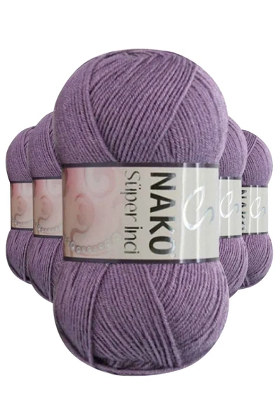 LitaeTrend 5 Adet Süper İnci El Örgü İpi 100 gr Açık Mürdüm 6684 ürün görseli 1