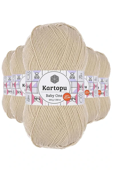 LitaeTrend 5 Adet Baby One Tüylenmeyen El Örgü İpi Yünü Taş K855 ürün görseli 1