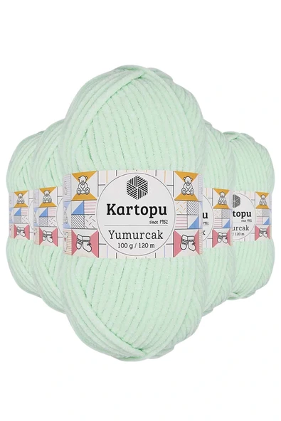 LitaeTrend 5 Adet Yumurcak Kadife El Örgü İpi Su Yeşili K560 ürün görseli 1