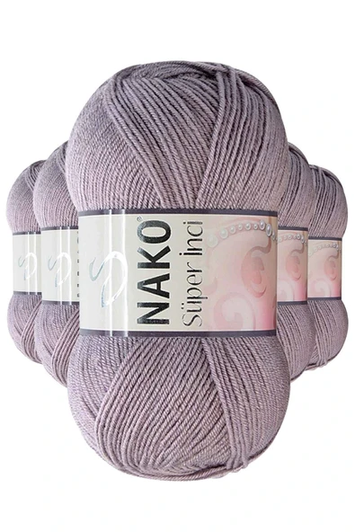 LitaeTrend 5 Adet Süper İnci El Örgü İpi 100 gr Üzüm Suyu 10155 ürün görseli 1