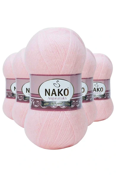 LitaeTrend 5 Adet Angora Lüks El Örgü İpi Pembe 11502 ürün görseli 1