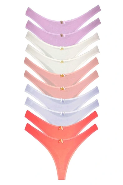 LitaeTrend 10 Adet Pamuklu Kadın Klasik Tanga Soft Renkler - Resim 3