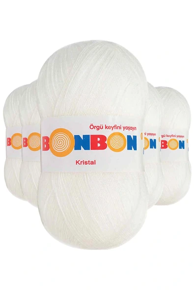 LitaeTrend 5 Adet Kristal El Örgü Lif İpi Beyaz 98200 ürün görseli 1