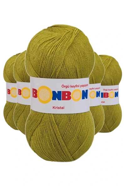 LitaeTrend 5 Adet Kristal El Örgü Lif İpi Çimen Yeşili 98229 ürün görseli 1