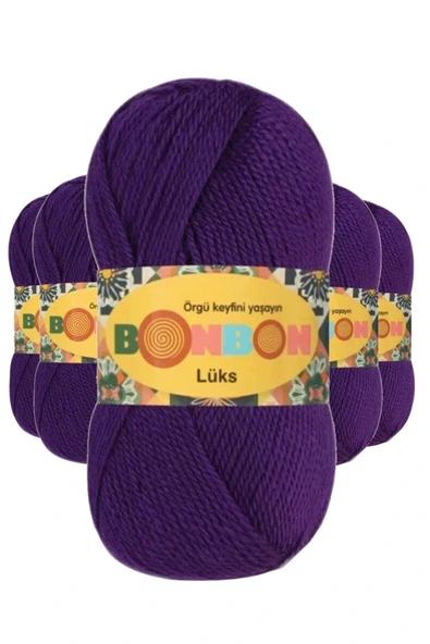 LitaeTrend 5 Adet Lüks Patik İpi Yünü Mor 98290 ürün görseli 1