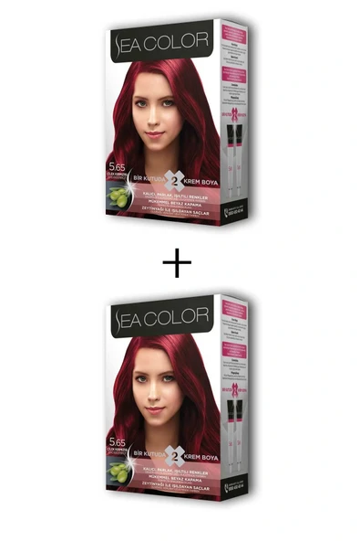LitaeTrend 2X2 Tüp Krem Saç Boyası Seti Çilek Kırmızısı No:5.65 ürün görseli 1