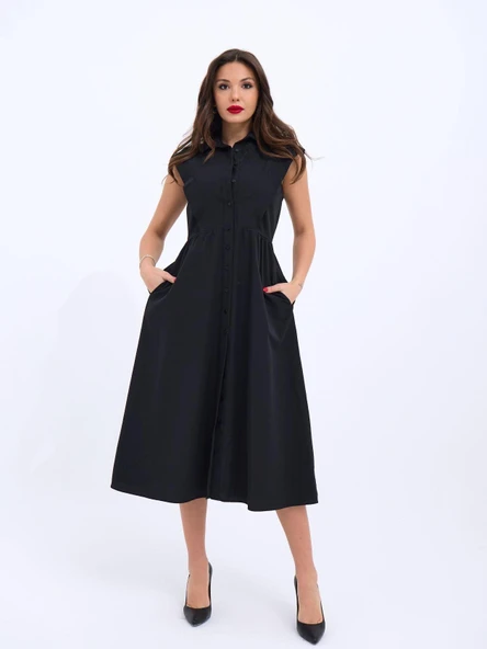 6338 ELBİSE-SİYAH ürün görseli 1