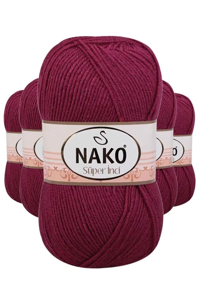 LitaeTrend 5 Adet Süper İnci El Örgü İpi 100 gr Vişne Çürüğü 2187 ürün görseli 1