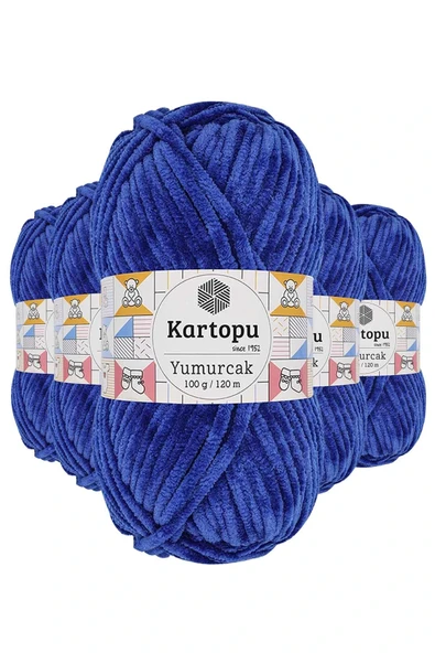 LitaeTrend 5 Adet Yumurcak Kadife El Örgü İpi Gece Mavisi K524 ürün görseli 1