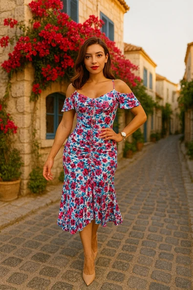 6410 ELBİSE-PEMBE ürün görseli 1