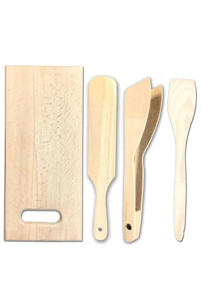 LitaeTrend Pratik Kullanım Ahşap Büyük Mutfak Seti 4 Parça ürün görseli 1