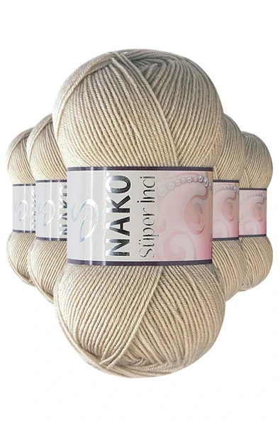 LitaeTrend 5 Adet Süper İnci El Örgü İpi 100 gr Kese Kağıdı 1199 ürün görseli 1