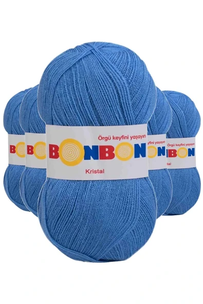 LitaeTrend 5 Adet Kristal El Örgü Lif İpi Açık Mavi 98236 ürün görseli 1