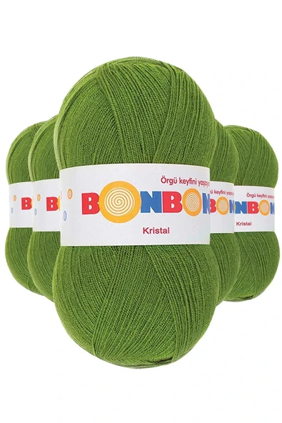 LitaeTrend 5 Adet Kristal El Örgü Lif İpi Çam Yeşili 98235 ürün görseli 1