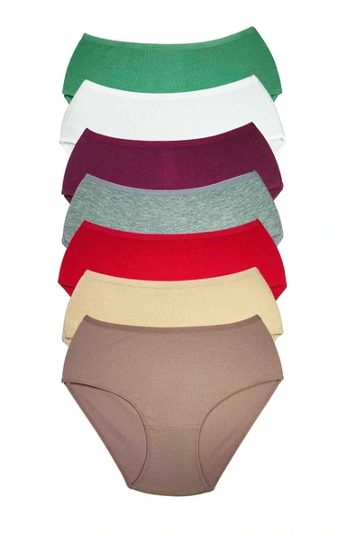 LitaeTrend 7 Adet Kadın Yüksek Bel Ribana Bato Külot S016 ürün görseli 1