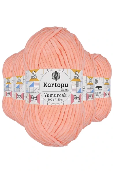 LitaeTrend 5 Adet Yumurcak Kadife El Örgü İpi Somon K218 ürün görseli 1