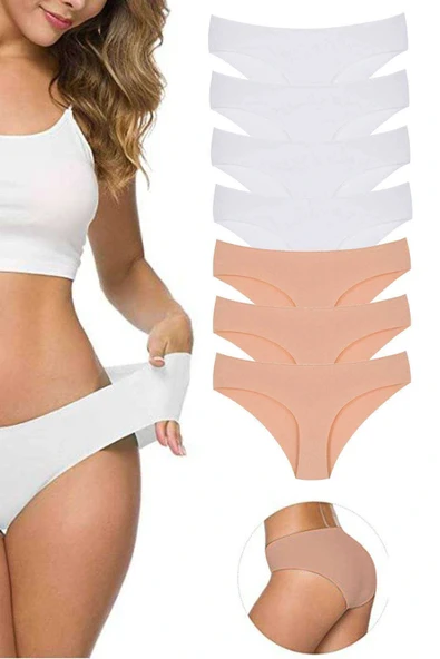 LitaeTrend 7 Adet Kadın Dikişsiz Lazer Kesim Esnek İz yapmayan Külot S3 ürün görseli 1