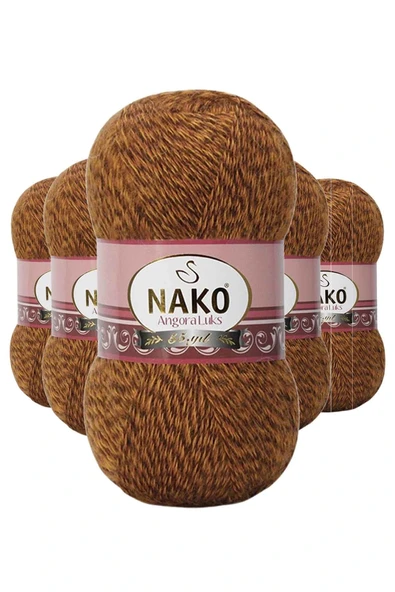 LitaeTrend 5 Adet Angora Lüks El Örgü İpi Hardal Muline 21361 ürün görseli 1