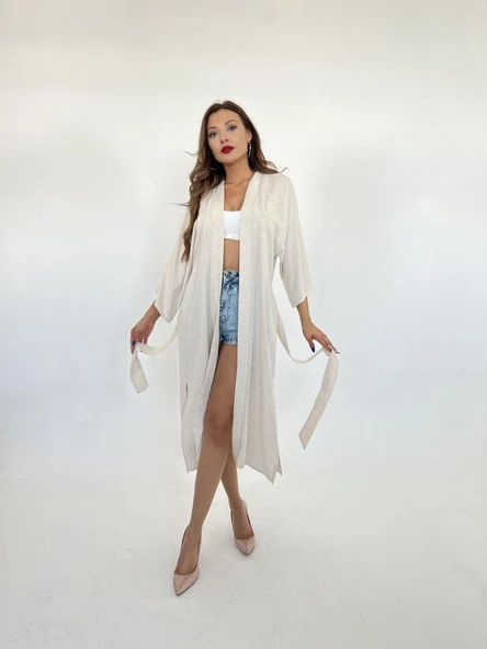 6512 KİMONO-BEJ - Resim 3