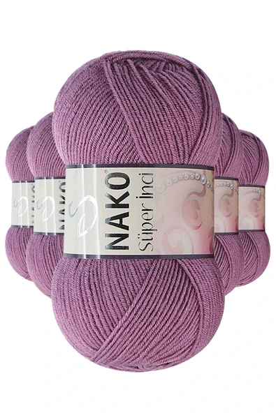 LitaeTrend 5 Adet Süper İnci El Örgü İpi 100 gr Koyu Gülkurusu 569 ürün görseli 1