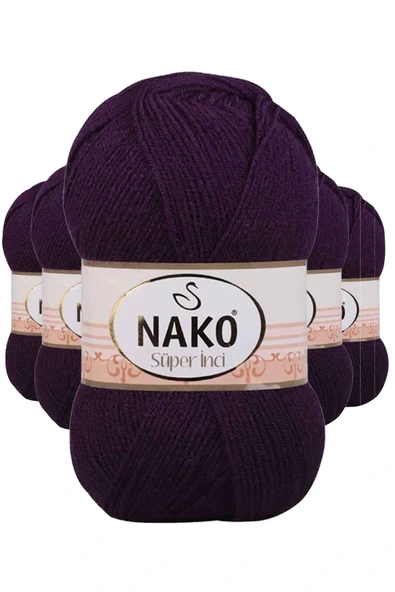 LitaeTrend 5 Adet Süper İnci El Örgü İpi 100 gr Mor 3260 ürün görseli 1