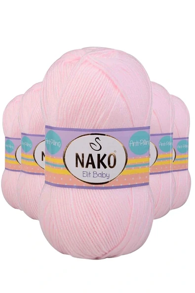 LitaeTrend 5 Adet Elite Baby El Örgü İpi Tüylenmeyen Bebek Yünü Soft Pembe 2892 ürün görseli 1