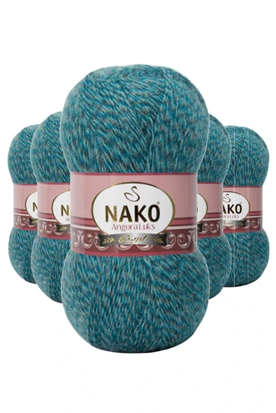 LitaeTrend 5 Adet Angora Lüks El Örgü İpi Petrol Muline 21357 ürün görseli 1