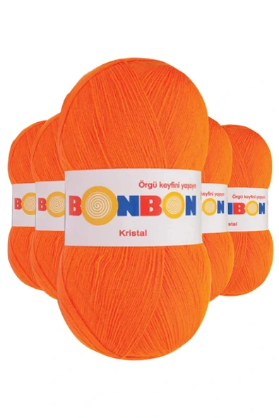 LitaeTrend 5 Adet Kristal El Örgü Lif İpi Turuncu 98215 ürün görseli 1