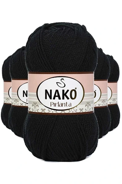 LitaeTrend 5 Adet Pırlanta Amigurumi El Örgü İpi Yünü Siyah 217 ürün görseli 1