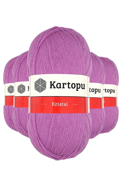 LitaeTrend 5 Adet Kristal Çift Katlı El Örgü Lif İpi Leylak K805 ürün görseli 1