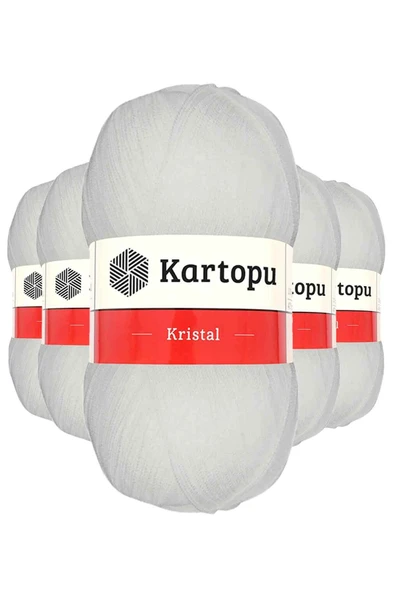 LitaeTrend 5 Adet Kristal Çift Katlı El Örgü Lif İpi Beyaz K010 ürün görseli 1