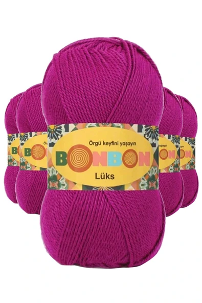 LitaeTrend 5 Adet Lüks Patik İpi Yünü Fuşya 98403 ürün görseli 1