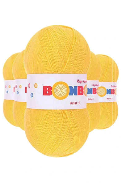 LitaeTrend 5 Adet Kristal El Örgü Lif İpi Sarı 98217 ürün görseli 1