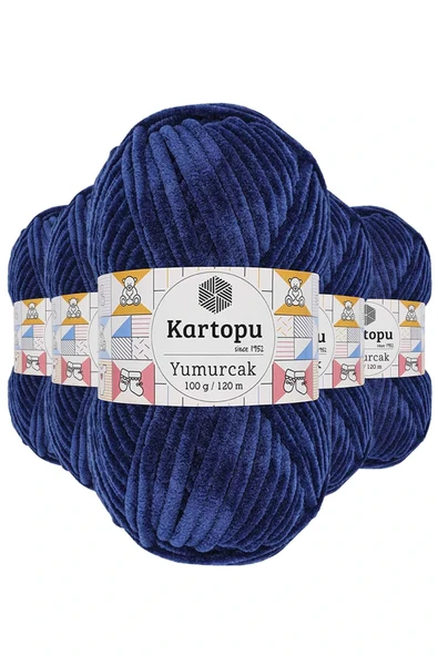 LitaeTrend 5 Adet Yumurcak Kadife El Örgü İpi Lacivert K635 ürün görseli 1