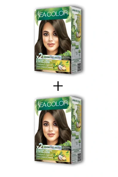 LitaeTrend 2X2 Tüp Krem Saç Boyası Seti Yoğun Küllü Kumral No:7.11 ürün görseli 1