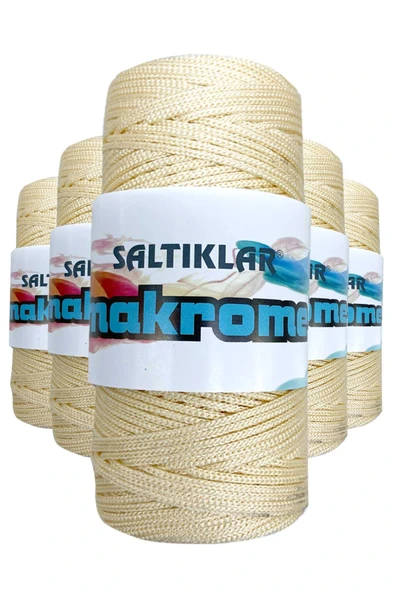 LitaeTrend 5 Adet Polyester Makrome İpi 270 Krem 100 gr ürün görseli 1