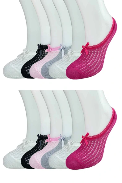 LitaeTrend 12 Adet Fiyonklu File Kadın Babet Çorap ürün görseli 1