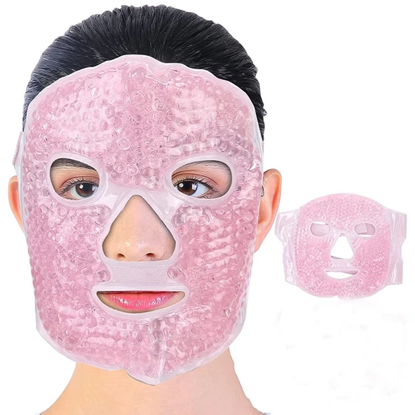 Terapi Jel Yüz Maskesi Soğuk Ve Sıcak Boncuklu Ayarlanabilir Maske (pembe) - Resim 2
