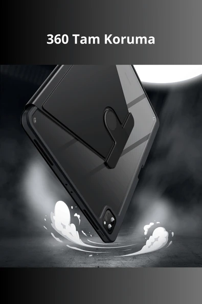 iPad Pro 11 inç 2025 M5 Çipli 360 Derece Dönebilen Standlı Pino iPad Tablet Kılıfı - Resim 2