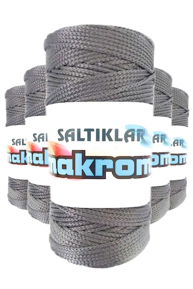 LitaeTrend 5 Adet Polyester Makrome İpi 423 Gri 100 gr ürün görseli 1