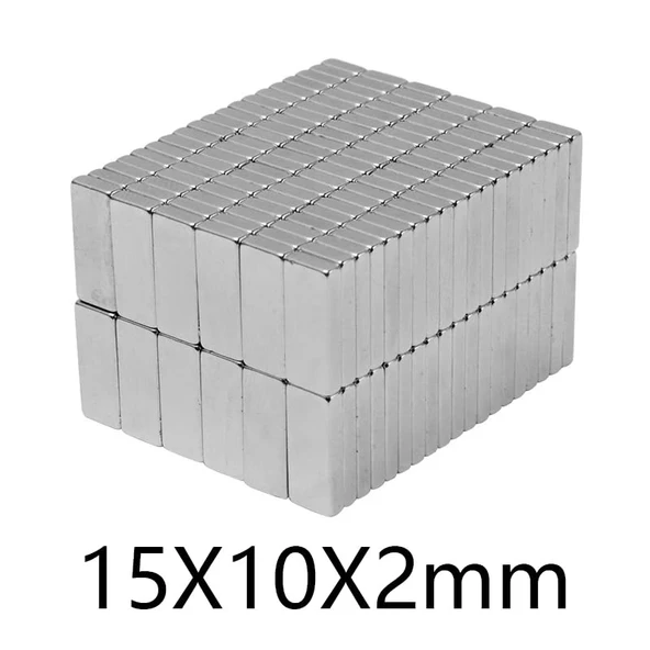 5 Adet 15x10x1.5 Mm Köşeli Neodyum Mıknatıs N35 Magnet Dayanıklı Nikel Kaplama - Resim 2