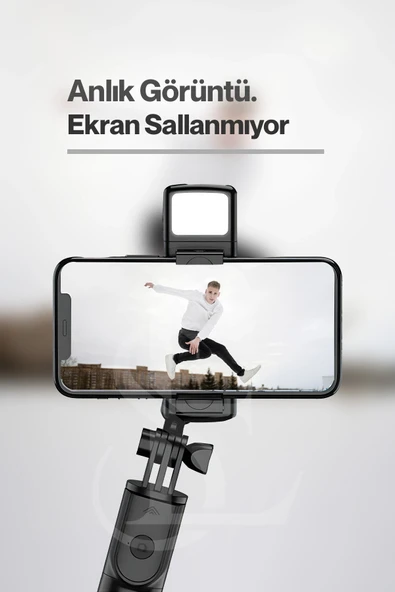 Led Işıklı Selfie Çubuğu Bluetooth Kumandalı Kablosuz Tripot Selfie Monopod Selfie Stick - Resim 6