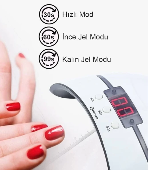 Ledli Profesyonel Taşınabilir Etkili Ve Tasarımlı Dijital Göstergeli Oje Kurutucu - Resim 3