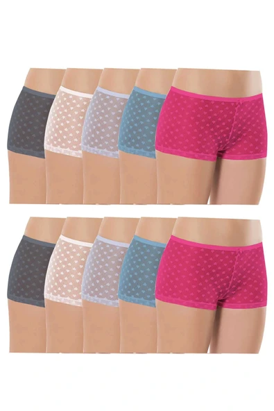 LitaeTrend 10 Adet Kadın Komple Tül Dantel Boxer Külot ürün görseli 1