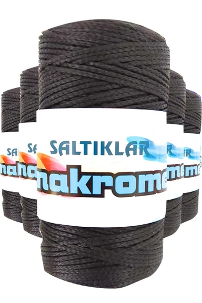 LitaeTrend 5 Adet Polyester Makrome İpi SYH Siyah 100 gr ürün görseli 1